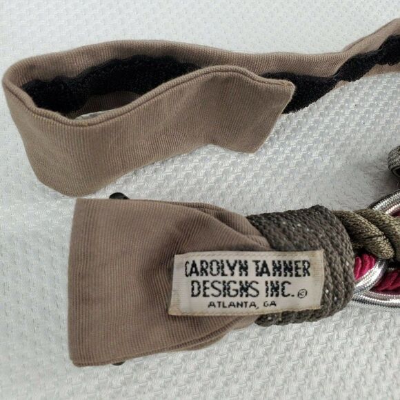 Vintage 80\'s Designer Carolyn Tanner Statement Belt Silver Brown Red Metal main image 7